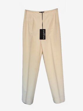 Piazza Sempione  Marion Italian Made Tailored Cream Trouser Women's Sz 42 IT NEW